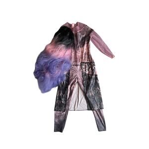 Disney Descendants 3 Audrey Costume Girls Small 4-6 Jumpsuit w/ Wig